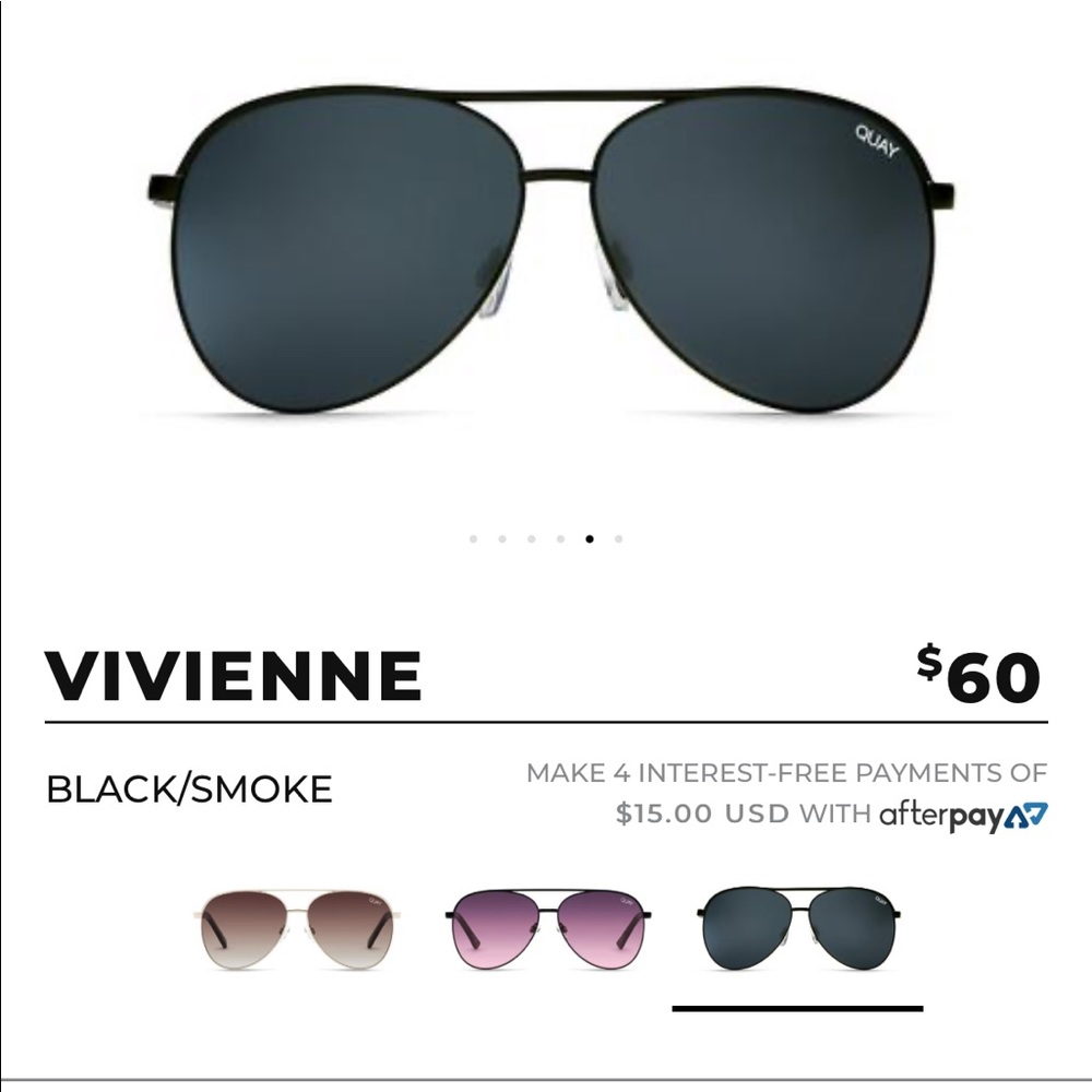 Quay Vivienne black smoke aviators